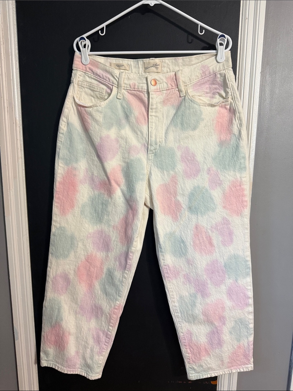 Universal Thread Tie Dye Vintage Straight Cropped High Rise Jeans Size: 12R
